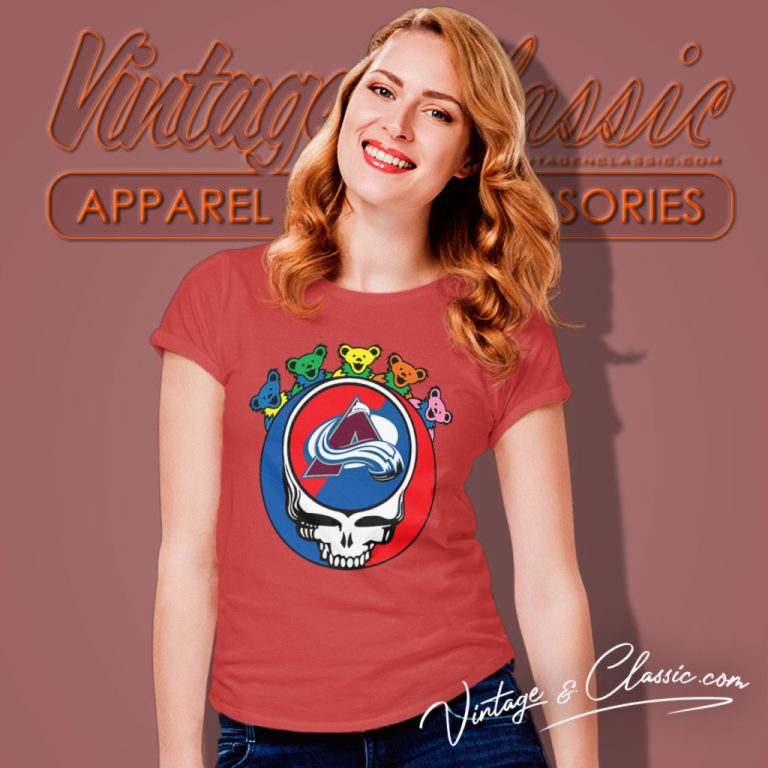 Colorado Avalanche Grateful Dead Steal Your Face Hockey Nhl Women T Shirt Colorado Avalanche Grateful Dead Steal Your Face Hockey Nhl Women T Shirt