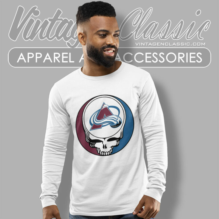Colorado Avalanche Grateful Dead Steal Your Face Long Sleeve Tee Colorado Avalanche Grateful Dead Steal Your Face Long Sleeve Tee