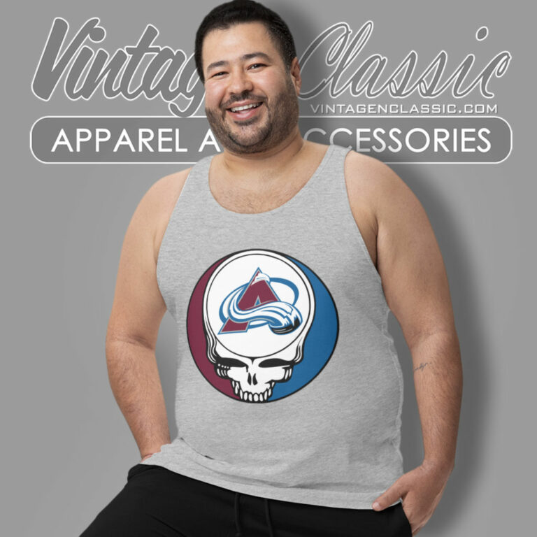 Colorado Avalanche Grateful Dead Steal Your Face Tank Top Racerback Colorado Avalanche Grateful Dead Steal Your Face Tank Top Racerback
