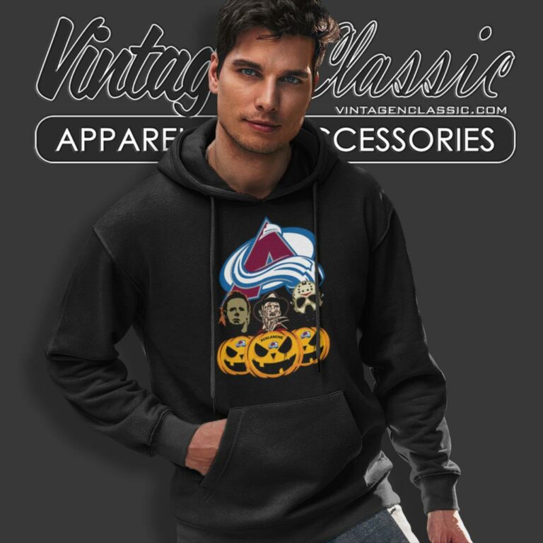 Colorado Avalanche Halloween Horror Movie Pumpkin Hoodie Colorado Avalanche Halloween Horror Movie Pumpkin Hoodie