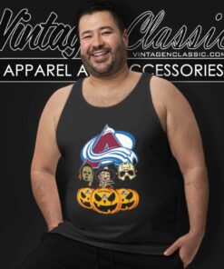 Colorado Avalanche Halloween Horror Movie Pumpkin Tank Top Racerback