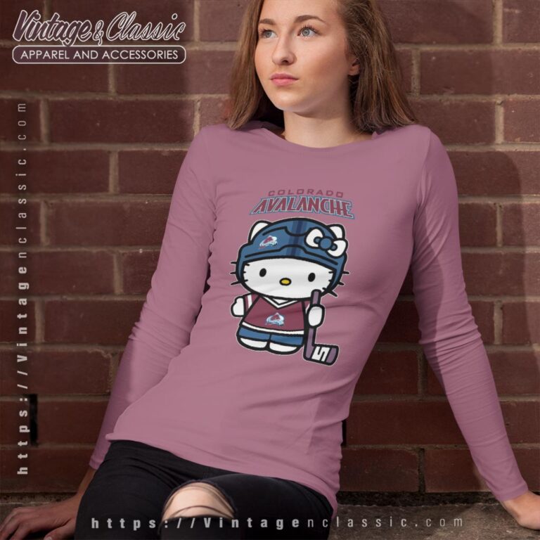 Colorado Avalanche Hello Kitty Shirt Long Sleeve Tee Colorado Avalanche Hello Kitty Shirt Long Sleeve Tee