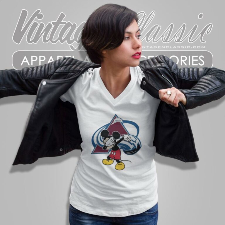 Colorado Avalanche Nhl Hockey Dabbing Mickey Disney V Neck TShirt Colorado Avalanche Nhl Hockey Dabbing Mickey Disney V Neck TShirt