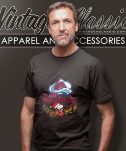 Colorado Avalanche Santa Snoopy And Woodstock Christmas T Shirt