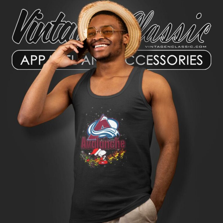 Colorado Avalanche Santa Snoopy And Woodstock Christmas Tank Top Racerback Colorado Avalanche Santa Snoopy And Woodstock Christmas Tank Top Racerback