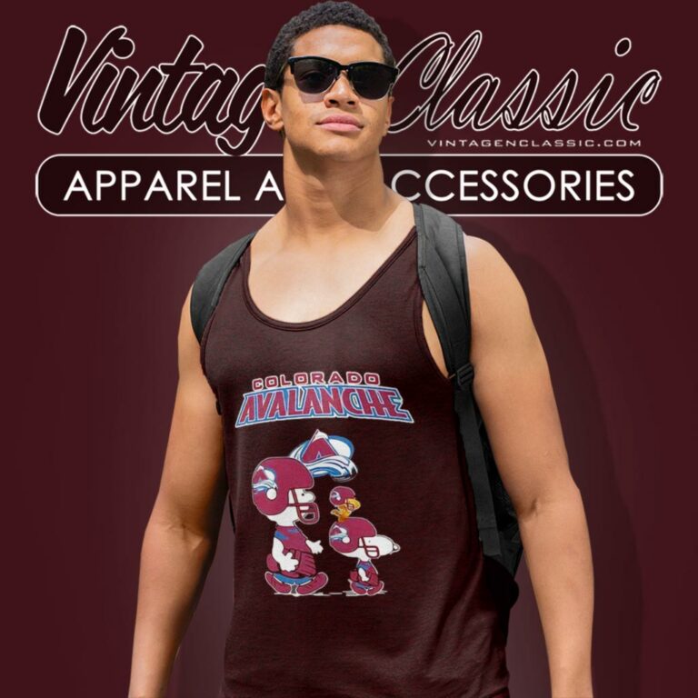 Colorado Avalanche Shirt Charlie Brown Snoopy And Woodstock Road Tank Top Racerback Colorado Avalanche Shirt Charlie Brown Snoopy And Woodstock Road Tank Top Racerback