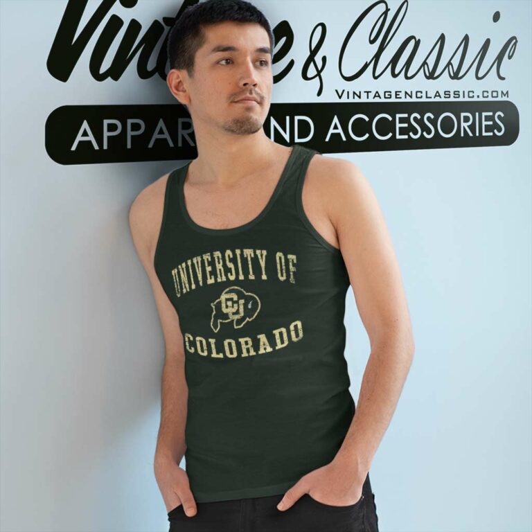 Colorado Buffaloes University Vintage Logo Tank Top Racerback Colorado Buffaloes University Vintage Logo Tank Top Racerback