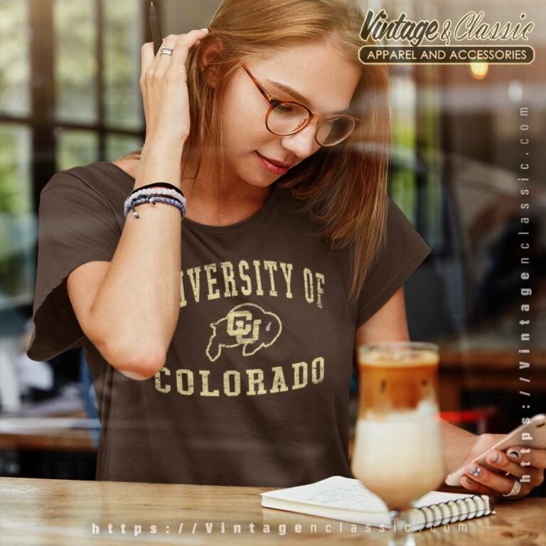Colorado Buffaloes University Vintage Logo Women TShirt Colorado Buffaloes University Vintage Logo Women TShirt