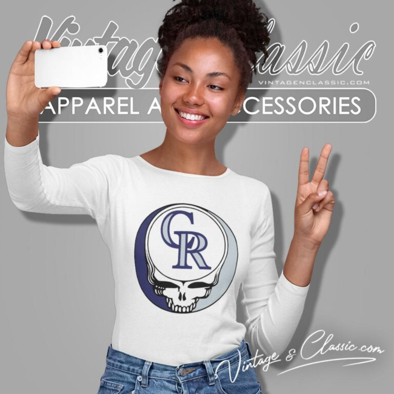 Colorado Rockies Grateful Dead Steal Your Face Long Sleeve Tee Colorado Rockies Grateful Dead Steal Your Face Long Sleeve Tee