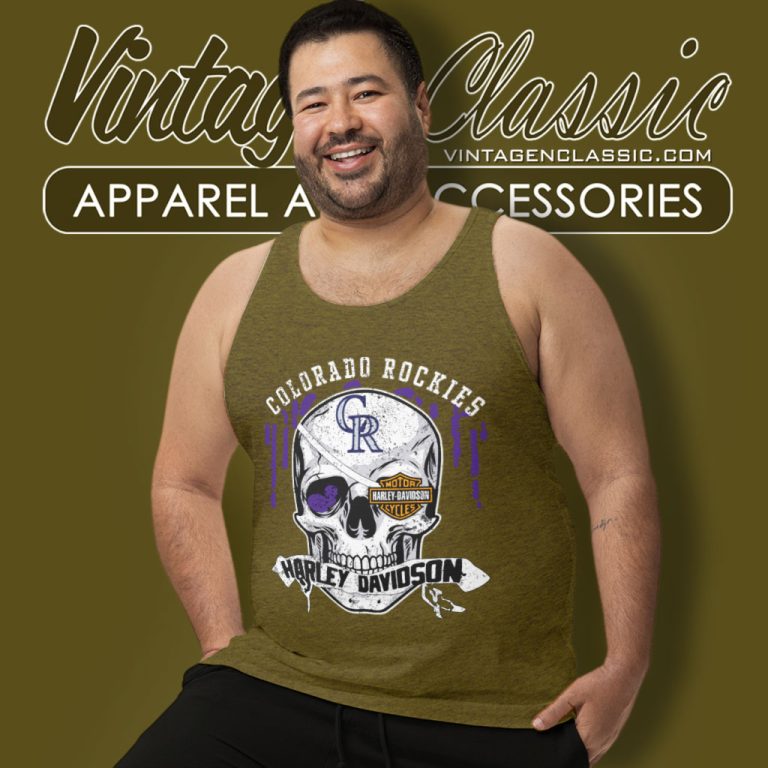 Colorado Rockies Harley Davidson Skull Tank Top Racerback Colorado Rockies Harley Davidson Skull Tank Top Racerback