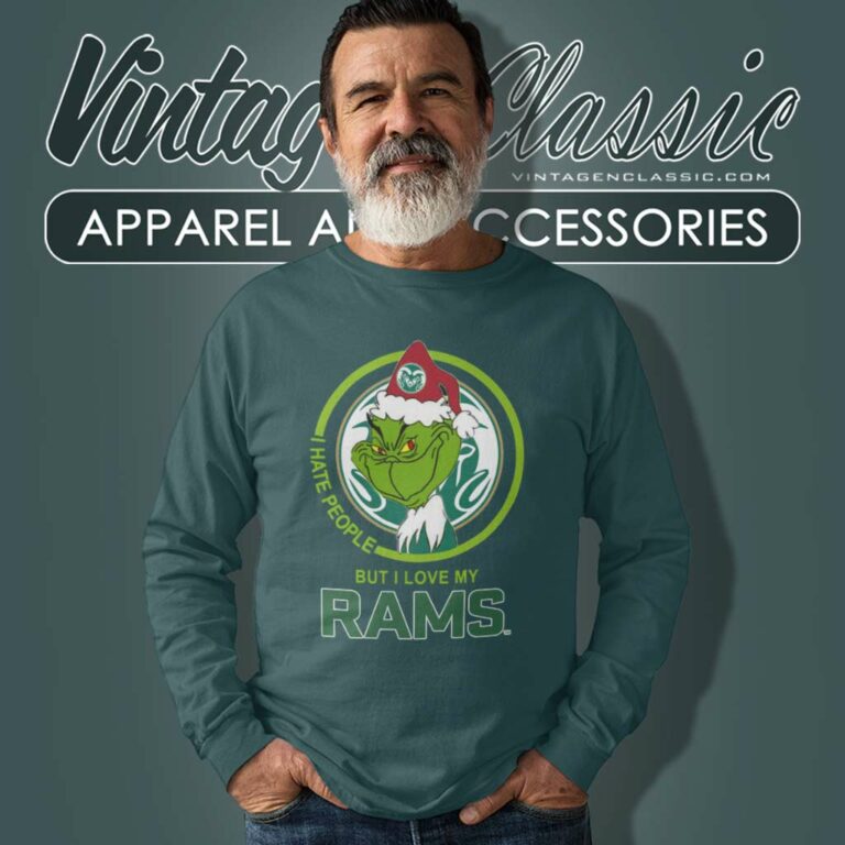 Colorado State Rams Ncaa Christmas Grinch Shirt I Hate People But I Love My Rams Long Sleeve Tee Colorado State Rams Ncaa Christmas Grinch Shirt I Hate People But I Love My Rams Long Sleeve Tee