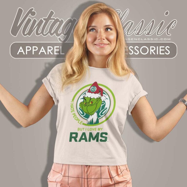Colorado State Rams Ncaa Christmas Grinch Shirt I Hate People But I Love My Rams Women TShirt Colorado State Rams Ncaa Christmas Grinch Shirt I Hate People But I Love My Rams Women TShirt