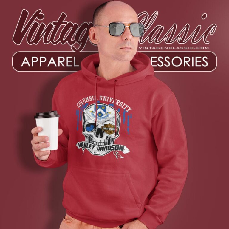 Columbia University Harley Davidson Skull Hoodie Columbia University Harley Davidson Skull Hoodie