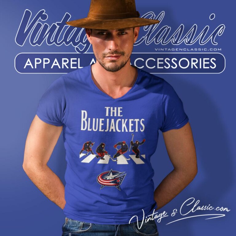 Columbus Blue Jackets Abbey Road V Neck TShirt Columbus Blue Jackets Abbey Road V Neck TShirt