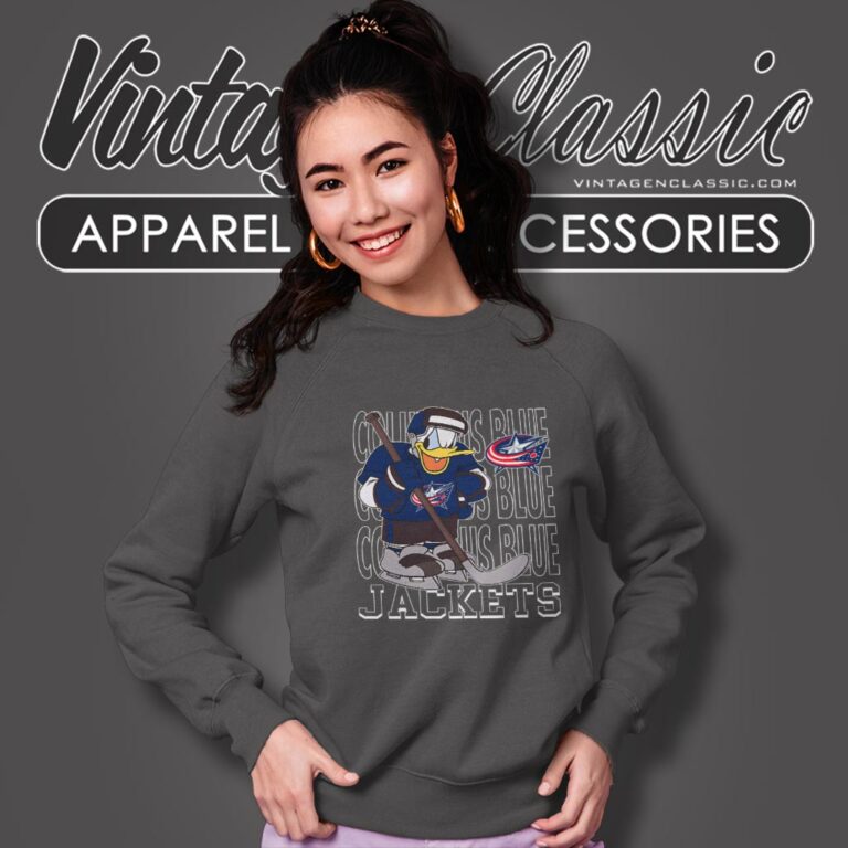 Columbus Blue Jackets Donald Duck Hockey Shirt Sweatshirt Columbus Blue Jackets Donald Duck Hockey Shirt Sweatshirt