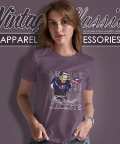 Columbus Blue Jackets Donald Duck Hockey Shirt Women T shirt