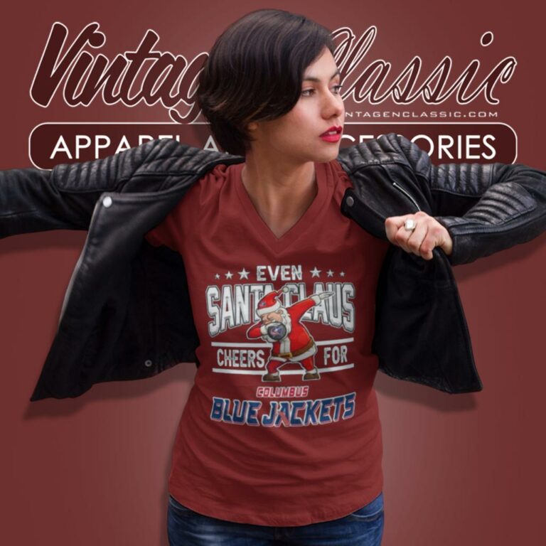 Columbus Blue Jackets Even Santa Claus Christmas V Neck TShirt Columbus Blue Jackets Even Santa Claus Christmas V Neck TShirt