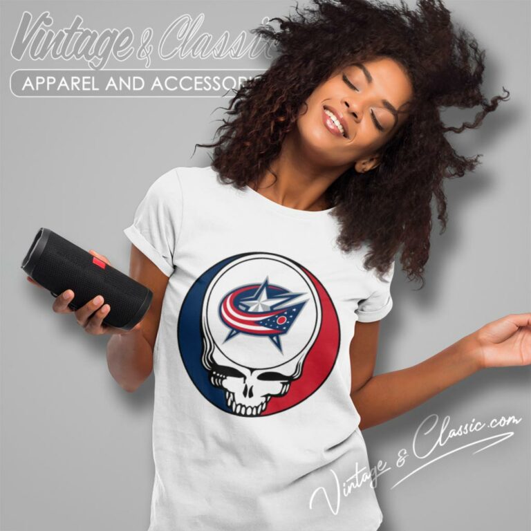 Columbus Blue Jackets Grateful Dead Steal Your Face Women T Shirt Columbus Blue Jackets Grateful Dead Steal Your Face Women T Shirt