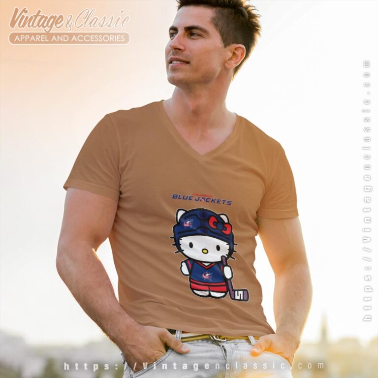 Columbus Blue Jackets Hello Kitty Shirt V Neck TShirt Columbus Blue Jackets Hello Kitty Shirt V Neck TShirt