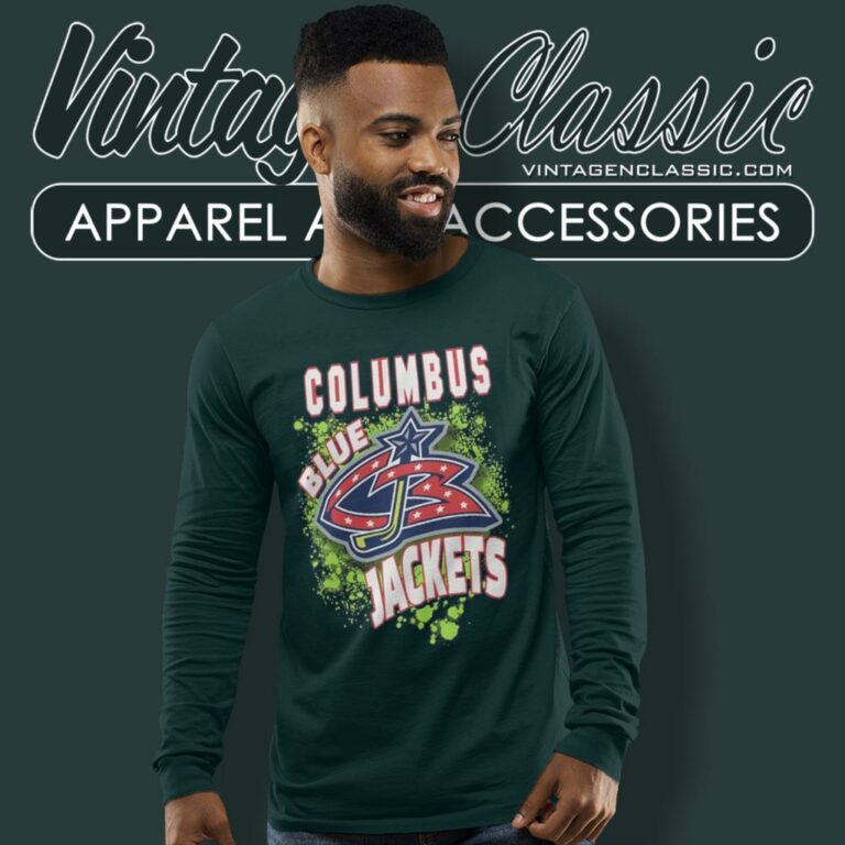 Columbus Blue Jackets Retro Nhl Long Sleeve Tee Columbus Blue Jackets Retro Nhl Long Sleeve Tee