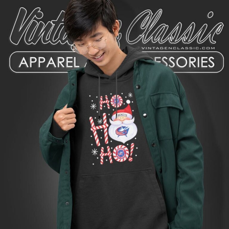Columbus Blue Jackets Santa Claus Ho Ho Ho Christmas Hoodie Columbus Blue Jackets Santa Claus Ho Ho Ho Christmas Hoodie