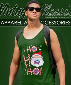 Columbus Blue Jackets Santa Claus Ho Ho Ho Christmas Tank Top Racerback