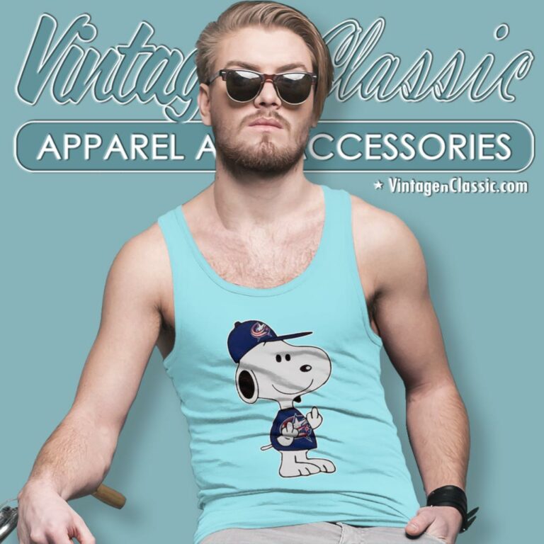 Columbus Blue Jackets Snoopy Double Middle Fingers Fck You Tank Top Racerback Columbus Blue Jackets Snoopy Double Middle Fingers Fck You Tank Top Racerback