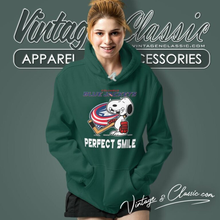 Columbus Blue Jackets Snoopy Perfect Smile Hoodie Columbus Blue Jackets Snoopy Perfect Smile Hoodie