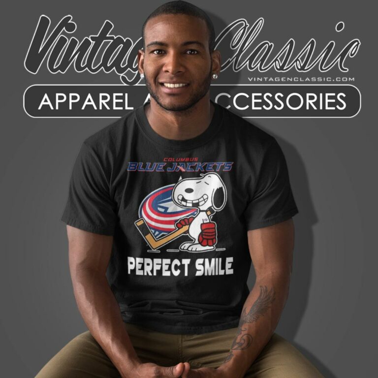 Columbus Blue Jackets Snoopy Perfect Smile T Shirt Columbus Blue Jackets Snoopy Perfect Smile T Shirt