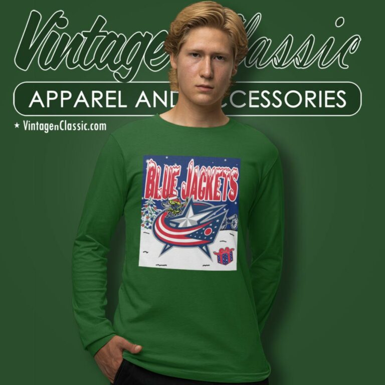 Columbus Blue Jackets Ugly Christmas Long Sleeve Tee Columbus Blue Jackets Ugly Christmas Long Sleeve Tee