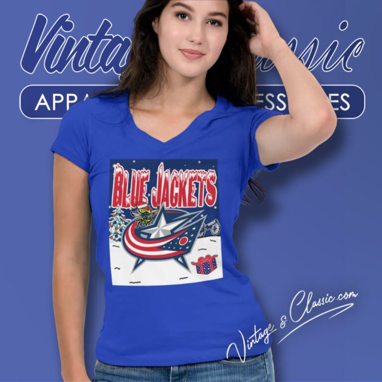 Columbus Blue Jackets Ugly Christmas V Neck TShirt Columbus Blue Jackets Ugly Christmas V Neck TShirt