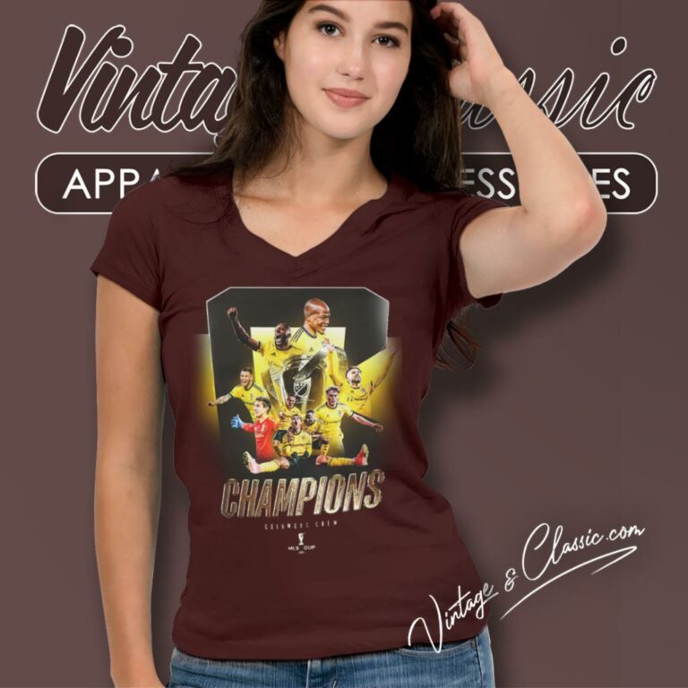 Columbus Crew 2023 Mls Cup Champions Trophy V Neck TShirt Columbus Crew 2023 Mls Cup Champions Trophy V Neck TShirt