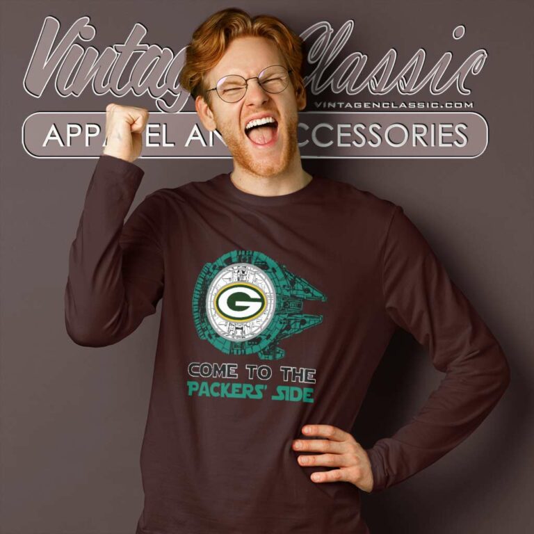 Come To The Green Bay Packers Side Star Wars Millennium Falcon Long Sleeve Tee Come To The Green Bay Packers Side Star Wars Millennium Falcon Long Sleeve Tee