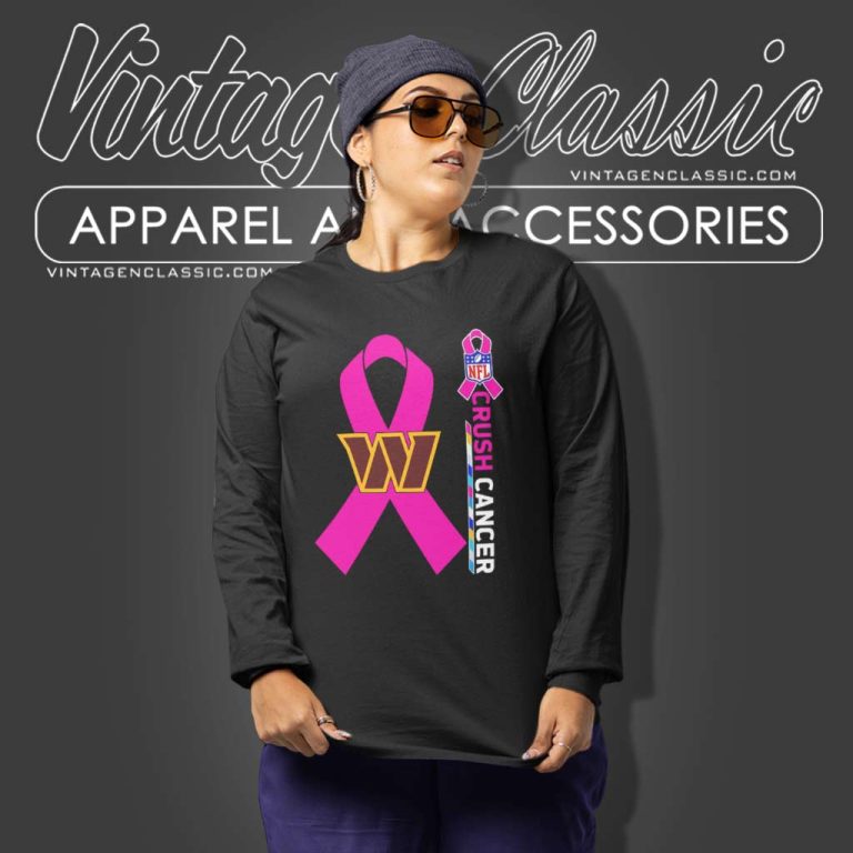 Commanders Nfl Crush Cancer 2023 Long Sleeve Tee Commanders Nfl Crush Cancer 2023 Long Sleeve Tee