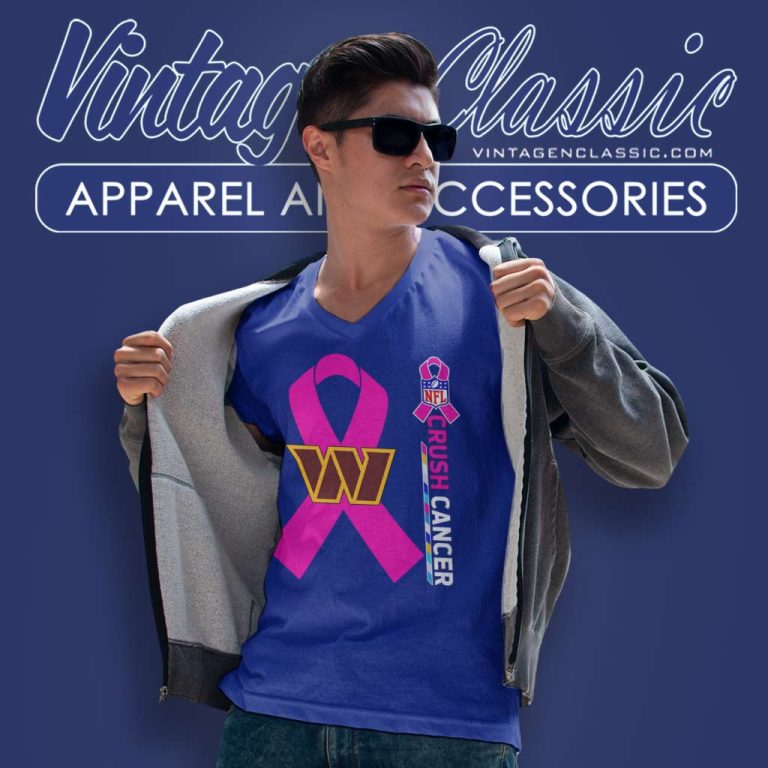 Commanders Nfl Crush Cancer 2023 V Neck TShirt Commanders Nfl Crush Cancer 2023 V Neck TShirt