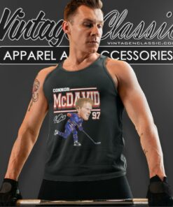 Connor Mcdavid Edmonton Oilers Cartoon Signature Tank Top Racerback
