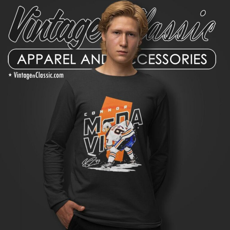 Connor Mcdavid Edmonton Oilers Number 97 Signature Long Sleeve Tee Connor Mcdavid Edmonton Oilers Number 97 Signature Long Sleeve Tee