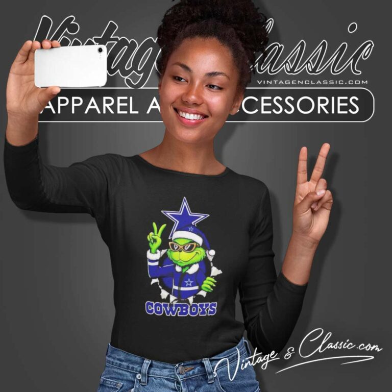 Cool Grinch Dallas Cowboys Christmas Nfl Long Sleeve Tee Cool Grinch Dallas Cowboys Christmas Nfl Long Sleeve Tee