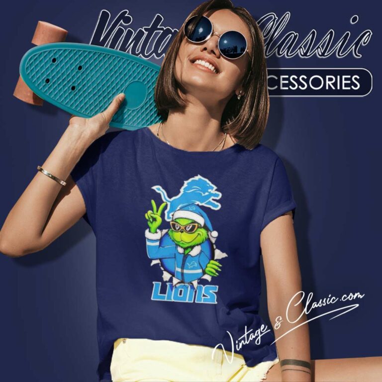 Cool Grinch Detroit Lions Christmas Nfl Women TShirt Cool Grinch Detroit Lions Christmas Nfl Women TShirt