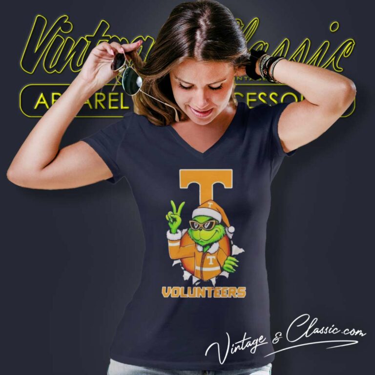 Cool Grinch Tennessee Volunteers Christmas Ut V Neck TShirt Cool Grinch Tennessee Volunteers Christmas Ut V Neck TShirt