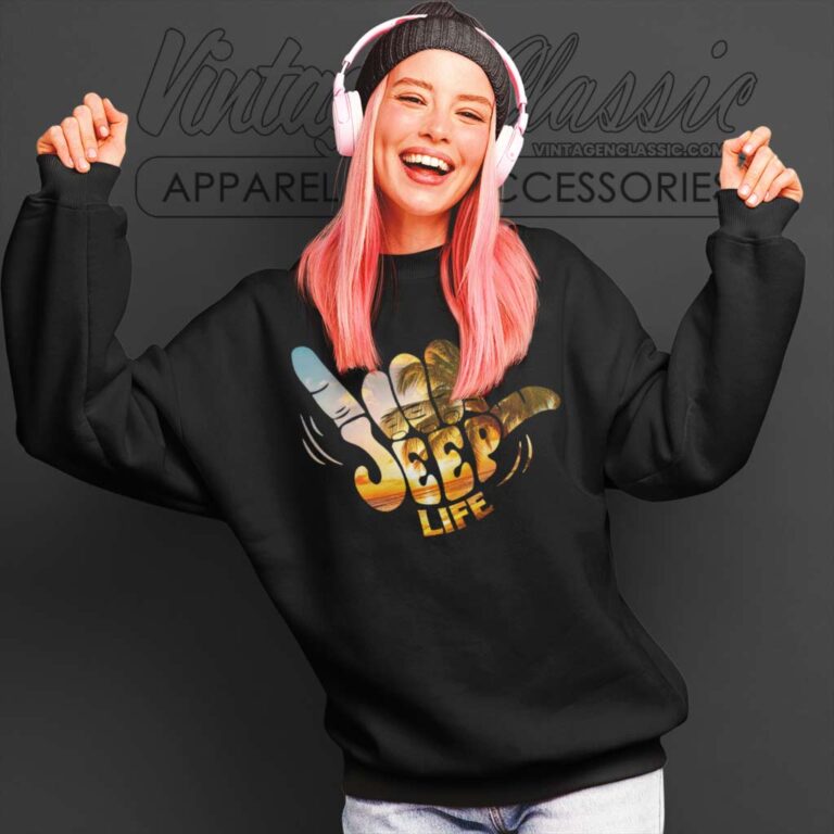 Jeep Life Sunset Beach Hand Signal Sweatshirt Jeep Life Sunset Beach Hand Signal Sweatshirt