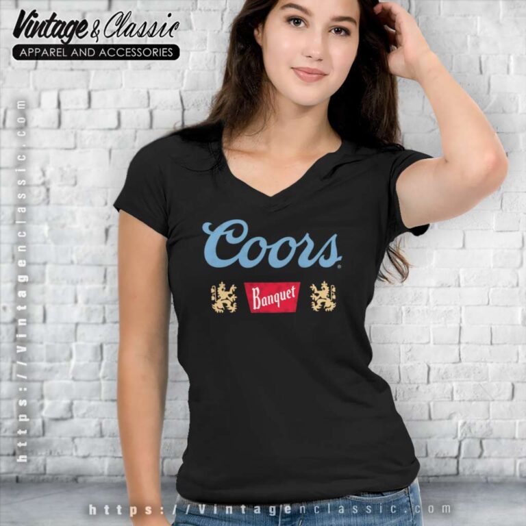 Coors Banquet Beer Logo V Neck TShirt Coors Banquet Beer Logo V Neck TShirt