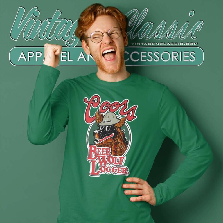 Coors Beer Wolf Logger Long Sleeve Tee Coors Beer Wolf Logger Long Sleeve Tee