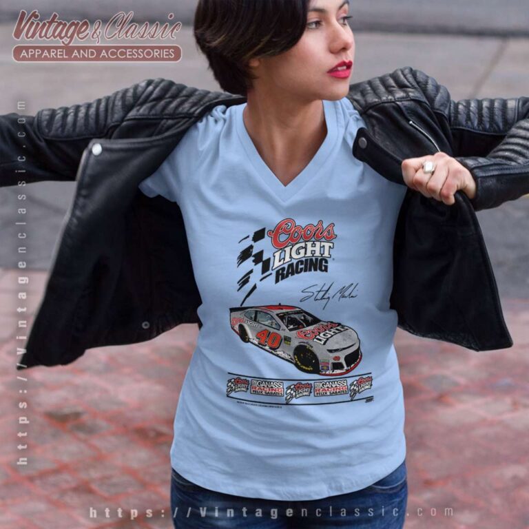 Coors Light Racing Sterling Marlin V Neck TShirt Coors Light Racing Sterling Marlin V Neck TShirt