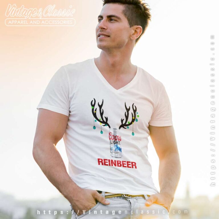 Coors Light Reinbeer Christmas V Neck TShirt Coors Light Reinbeer Christmas V Neck TShirt