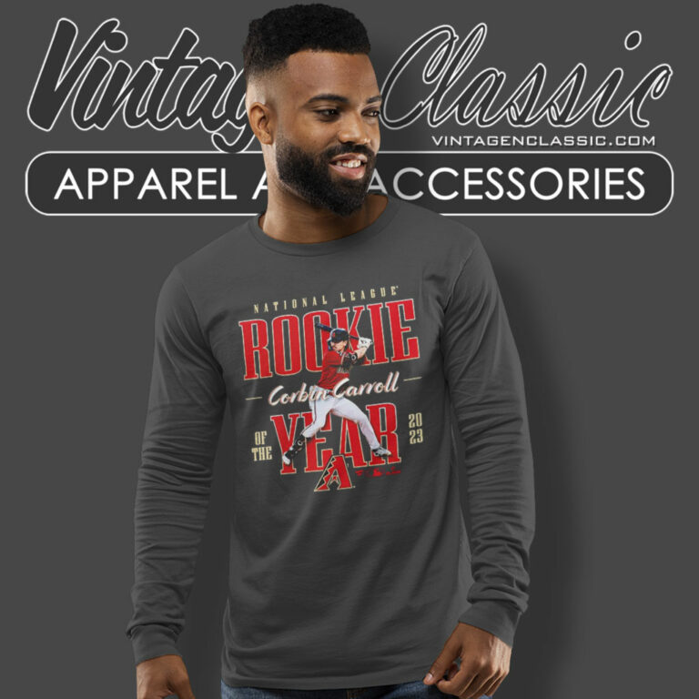 Corbin Carroll Arizona Diamondbacks 2023 Nl Rookie Of The Year Long Sleeve Tee Corbin Carroll Arizona Diamondbacks 2023 Nl Rookie Of The Year Long Sleeve Tee