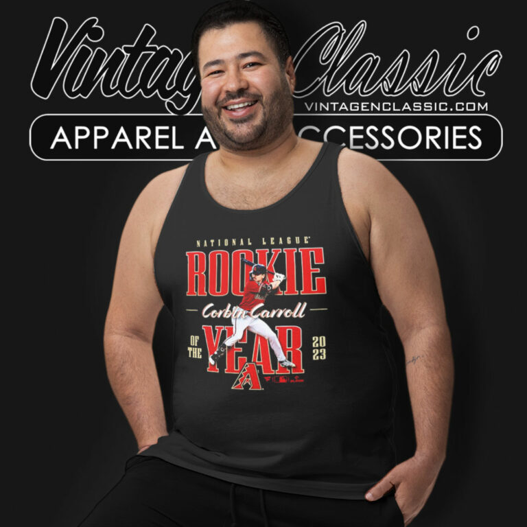 Corbin Carroll Arizona Diamondbacks 2023 Nl Rookie Of The Year Tank Top Racerback Corbin Carroll Arizona Diamondbacks 2023 Nl Rookie Of The Year Tank Top Racerback