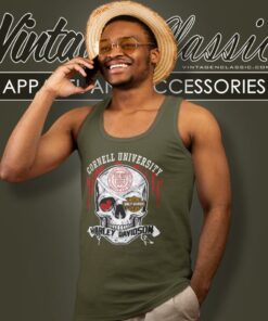 Cornell University Harley Davidson Skull Tank Top Racerback