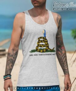 Cornholio Gadsden Flag Snake Are You Threatening Me Tank Top Racerback