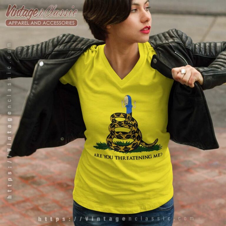 Cornholio Gadsden Flag Snake Are You Threatening Me V Neck TShirt Cornholio Gadsden Flag Snake Are You Threatening Me V Neck TShirt